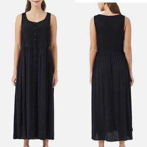 Frye Cotton Rayon Mix Media Basic Witchy Sleeveless Maxi Dress with Pockets XL